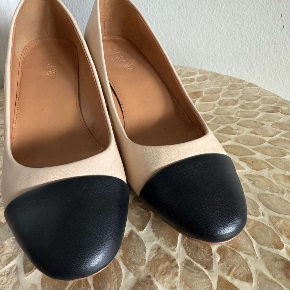 J.Crew Bryan Cap Toe Two Tone Block Heel Leather Pumps size 7 - Picture 6 of 8